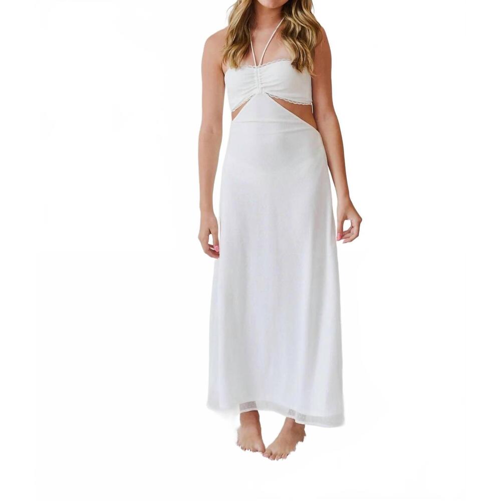 NEW THEME girl's samantha dot mesh dress in white